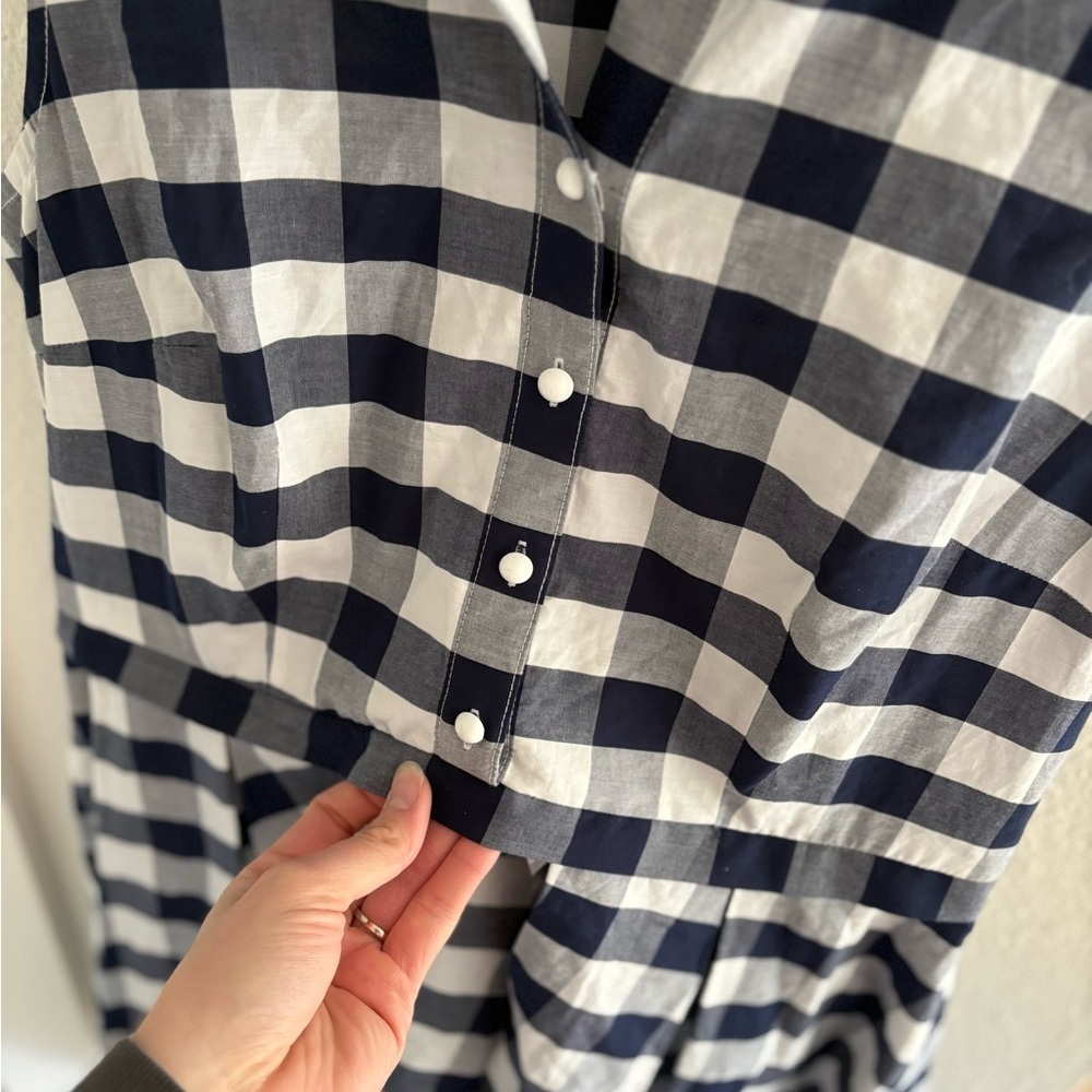 Nine West Navy and White Plaid women’s dress - Picture 5 of 6